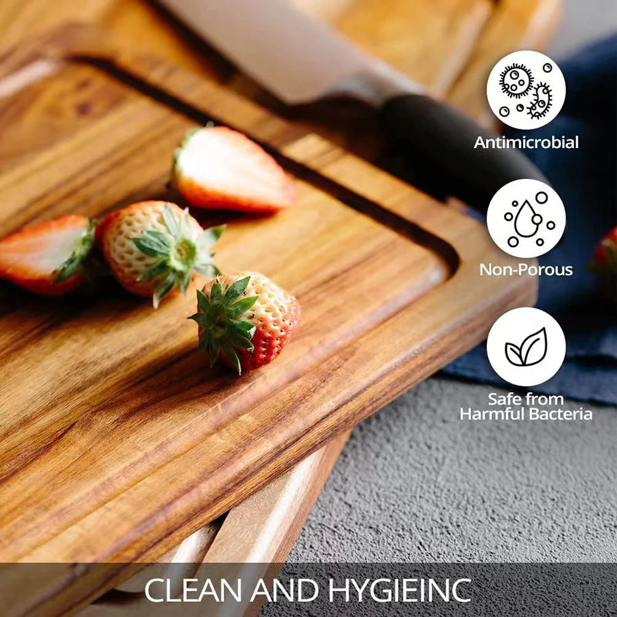 Acacia Wood Cutting Board Wooden Cutting Board with Juice Groove