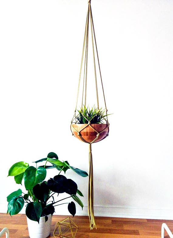 rustic plant hanger Macrame Plant Hanger, Hanging Planter – Rustic Oddities