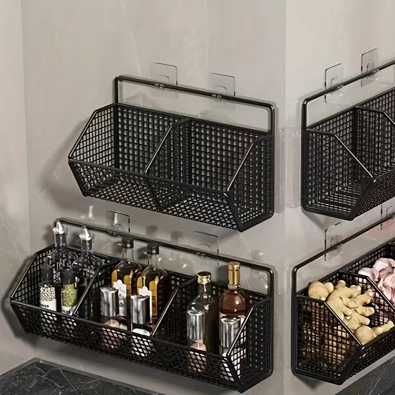 Wall Mounted Kitchen Storage Basket Durable Wire Storage Rack for
