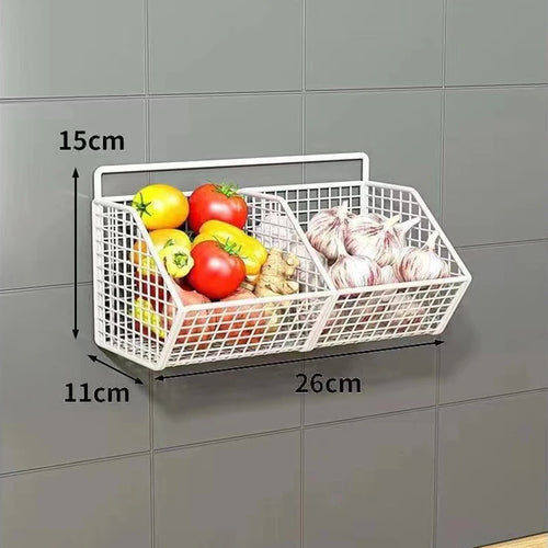 Wall Mounted Kitchen Storage Basket Durable Wire Storage Rack for